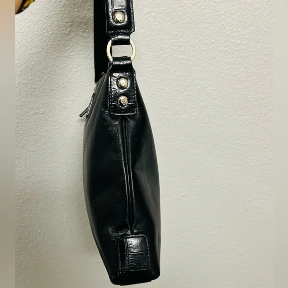 Kate Spade Black Leather and Croc Material Shoulder Bag NEW - Picture 5 of 7